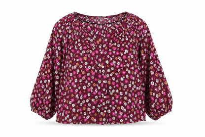 Gap Womens Multicoloured Floral Cotton Rayon Peasant Blouse Size S