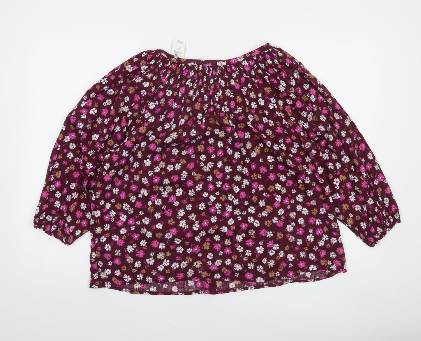 GAP Womens Multicoloured Floral Cotton Rayon Peasant Blouse Size S