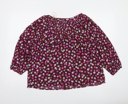 GAP Womens Multicoloured Floral Cotton Rayon Peasant Blouse Size S