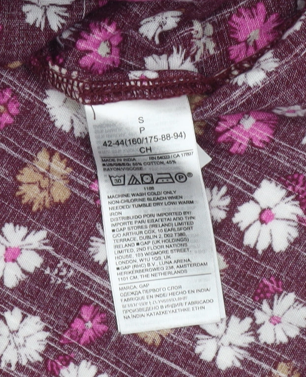 GAP Womens Multicoloured Floral Cotton Rayon Peasant Blouse Size S