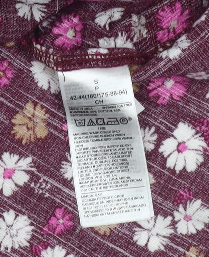GAP Womens Multicoloured Floral Cotton Rayon Peasant Blouse Size S