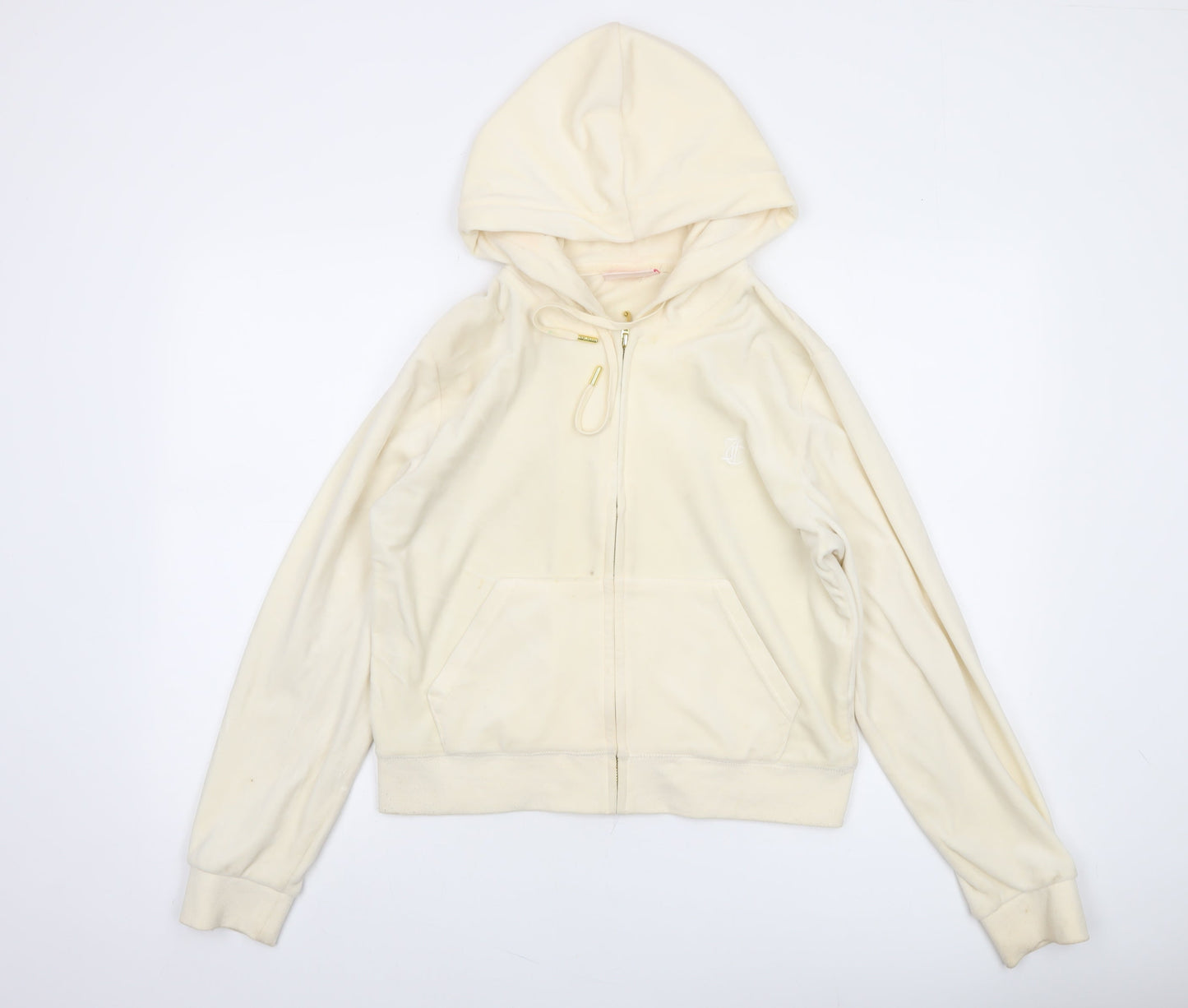 Womens UK Size L Juicy Couture Beige Full Zip Hoodie