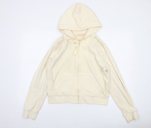 Womens UK Size L Juicy Couture Beige Full Zip Hoodie