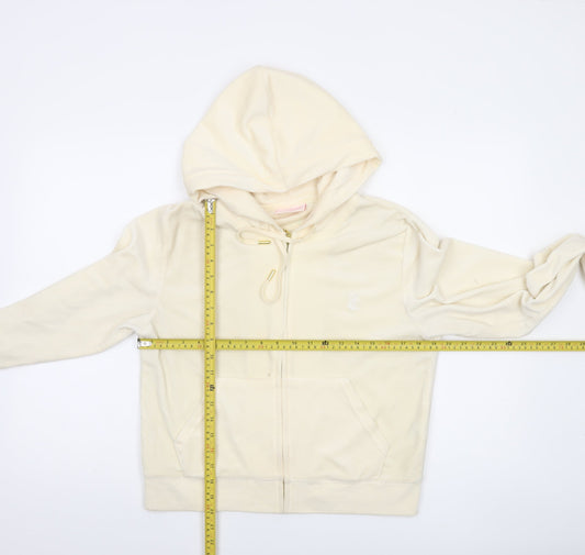 Womens UK Size L Juicy Couture Beige Full Zip Hoodie