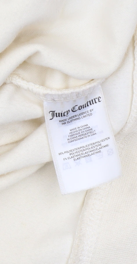 Womens UK Size L Juicy Couture Beige Full Zip Hoodie