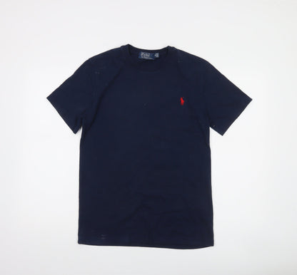 Ralph Lauren Men's Navy Blue Cotton Crew Neck Short Sleeve T-Shirt Size M