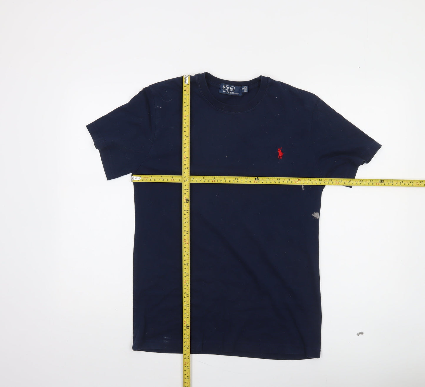 Ralph Lauren Men's Navy Blue Cotton Crew Neck Short Sleeve T-Shirt Size M