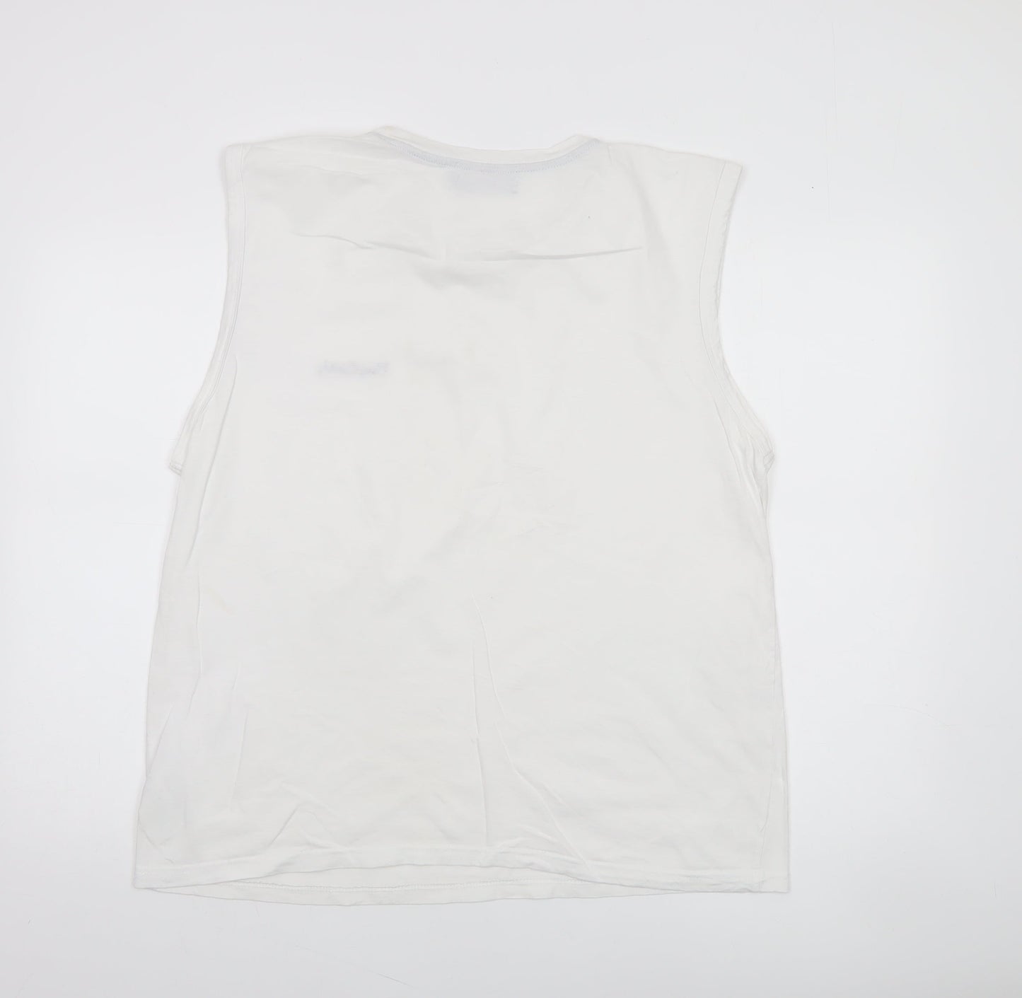 Pierre Cardin Men's White Sleeveless Cotton Top XL Regular Fit