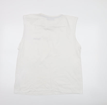Pierre Cardin Men's White Sleeveless Cotton Top XL Regular Fit