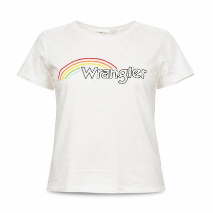 Wrangler Womens White M Basic Cotton Rainbow Print T-Shirt