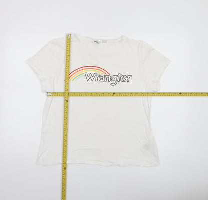 Wrangler Womens White M Basic Cotton Rainbow Print T-Shirt