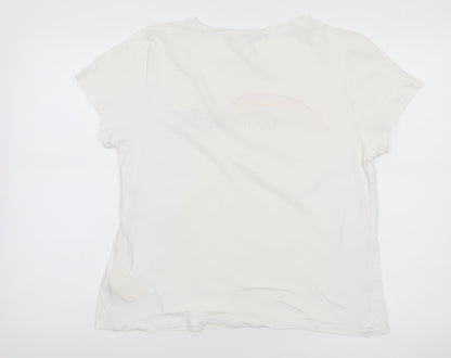 Wrangler Womens White M Basic Cotton Rainbow Print T-Shirt