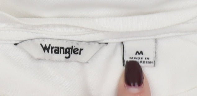 Wrangler Womens White M Basic Cotton Rainbow Print T-Shirt