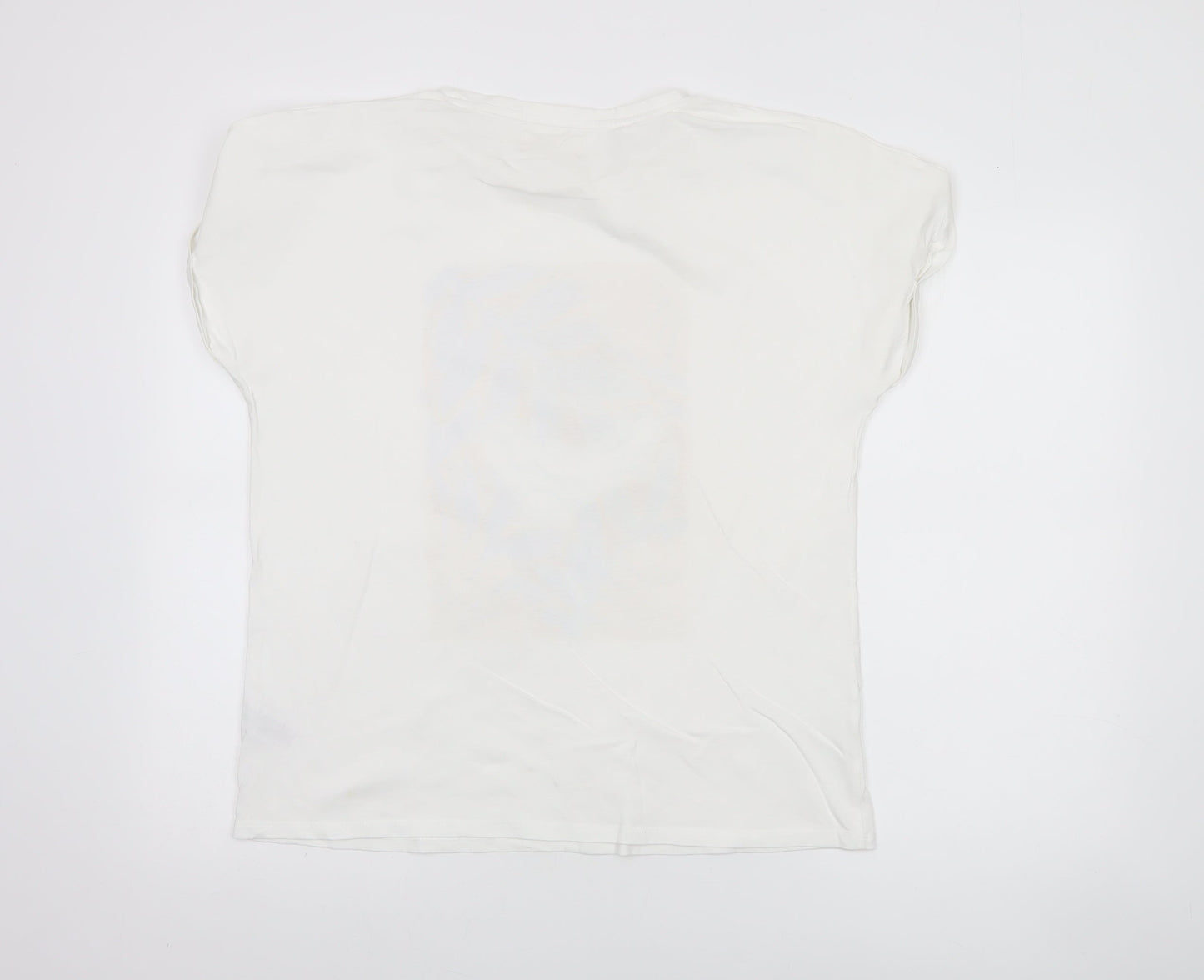 Autonomy Women’s White Floral Bird Print Cotton T-Shirt M