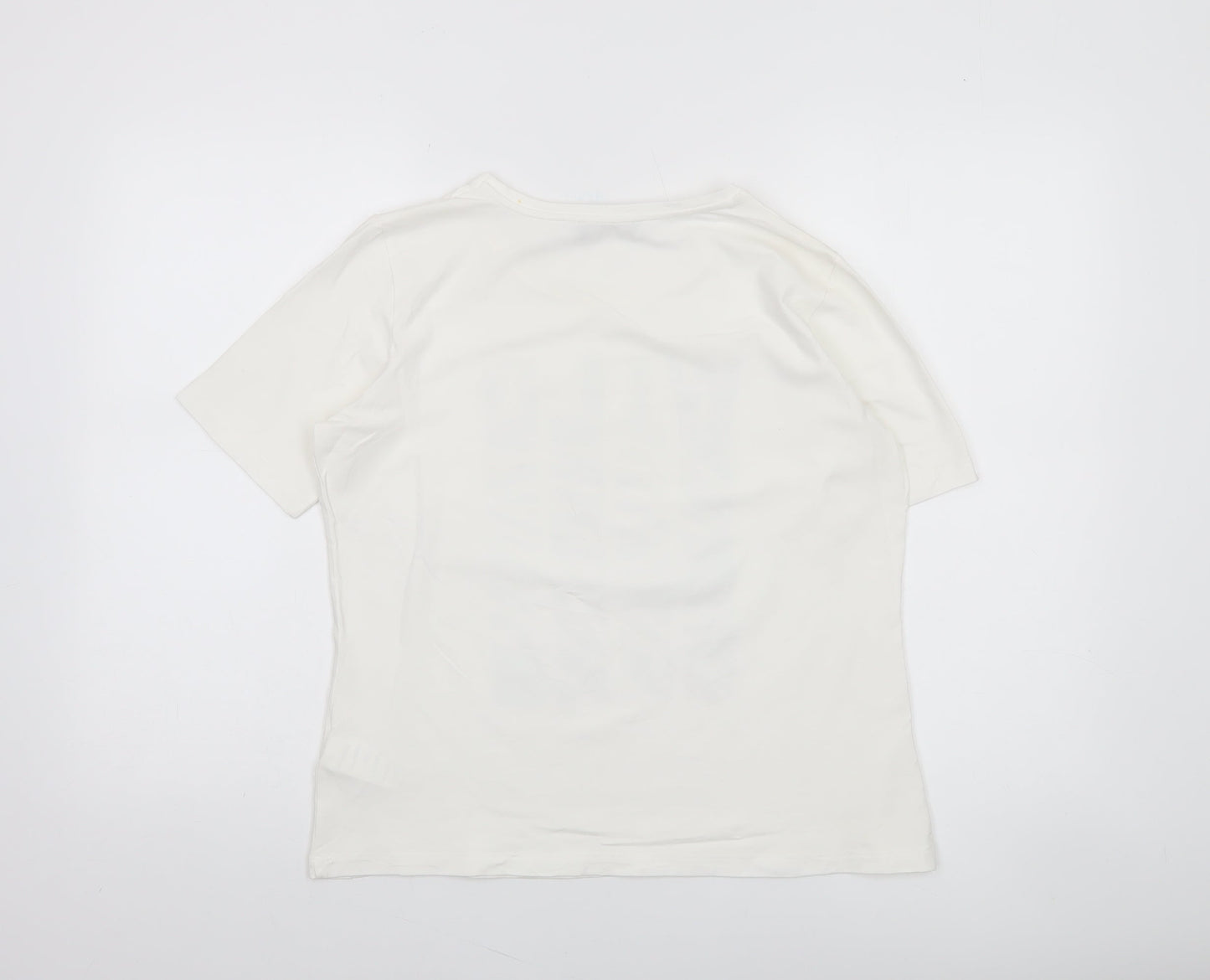 Icona Womens White Rhinestone 'Wild' T-Shirt Size 16