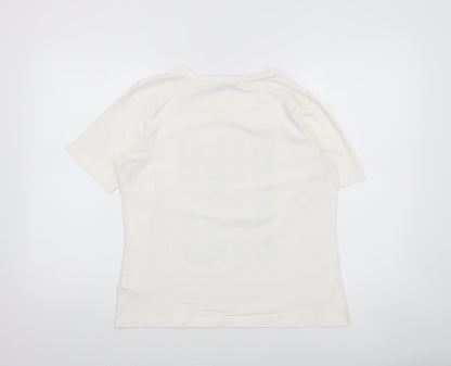 Icona Womens White Rhinestone 'Wild' T-Shirt Size 16