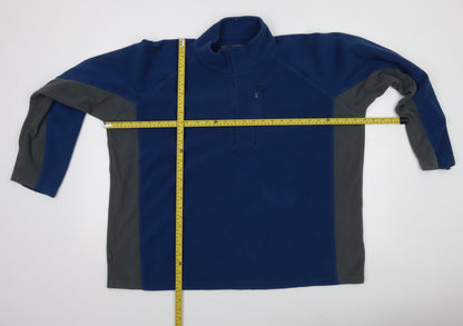 Mountain Life Men's Blue 2XL Fleece 1/4 Zip Outdoor Sweatshirt