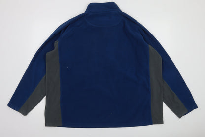 Mountain Life Men's Blue 2XL Fleece 1/4 Zip Outdoor Sweatshirt