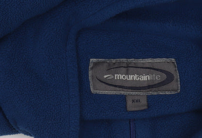 Mountain Life Men's Blue 2XL Fleece 1/4 Zip Outdoor Sweatshirt