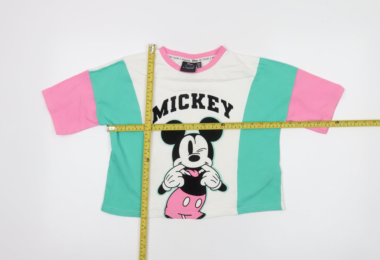 Disney at Primark Girls Multicoloured Mickey Mouse Cropped T-Shirt 10-11 Years