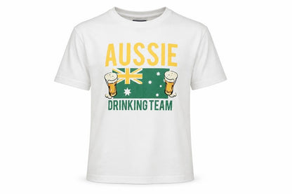 Tweed River Men's White M Aussie Drinking Team Graphic Cotton T-Shirt