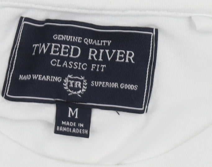 Tweed River Men's White M Aussie Drinking Team Graphic Cotton T-Shirt