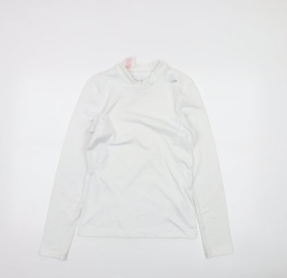Adidas Boys White Techfit Climalite Long Sleeve Compression Top 13-14 Years