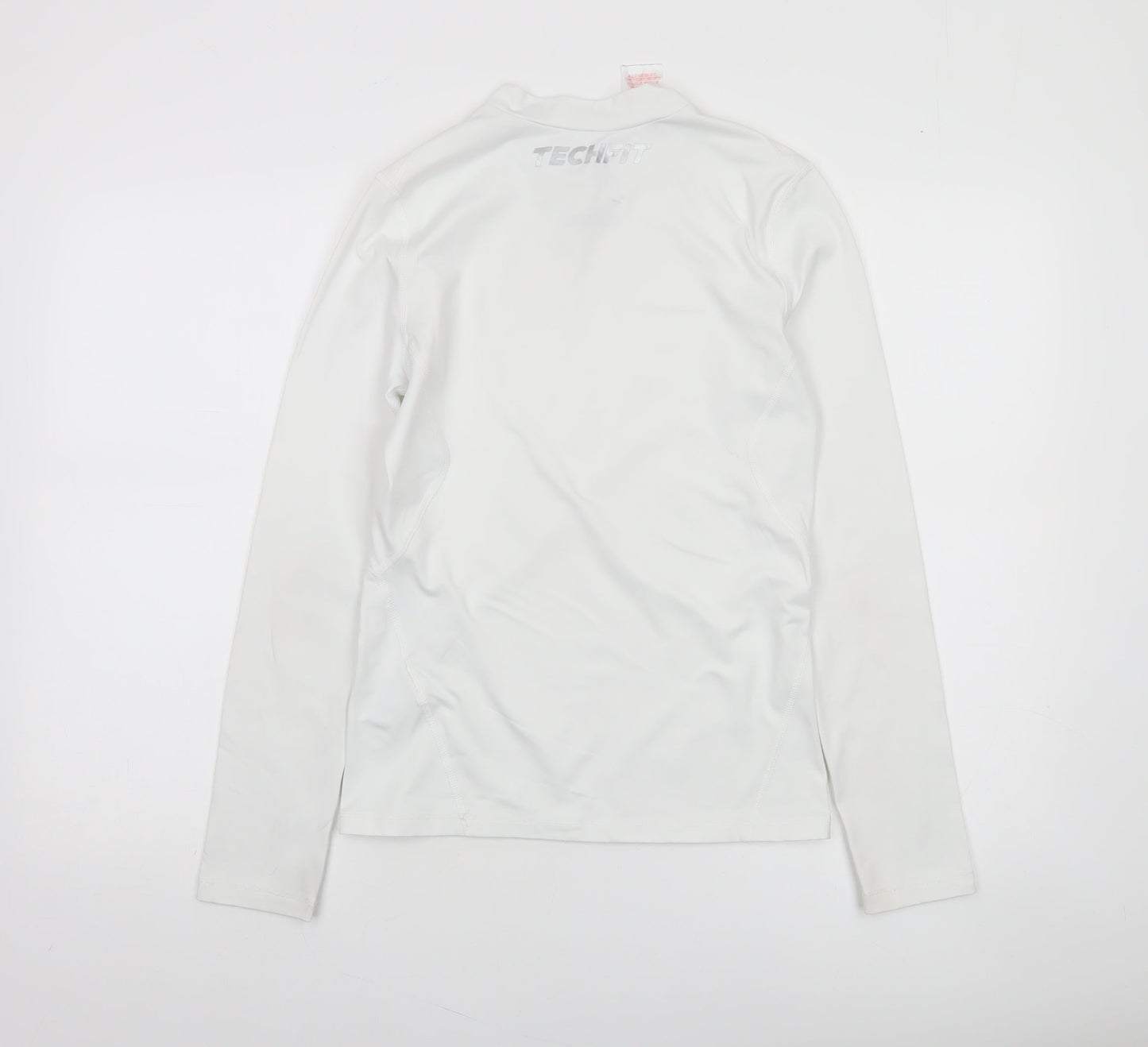 Adidas Boys White Techfit Climalite Long Sleeve Compression Top 13-14 Years