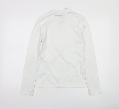 Adidas Boys White Techfit Climalite Long Sleeve Compression Top 13-14 Years