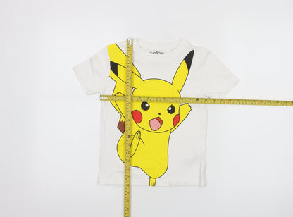 Next Boys White Pokémon Pikachu Graphic Cotton Short Sleeve T-Shirt 5 Years
