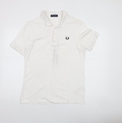 Fred Perry Men's White Cotton Polo Shirt M Classic Style