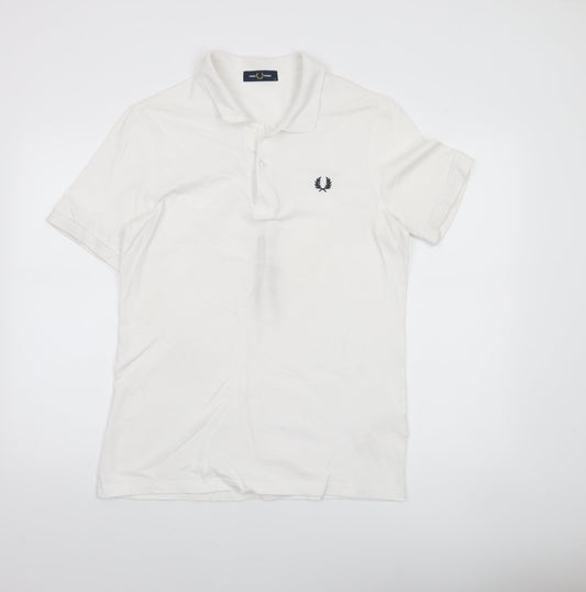 Fred Perry Men's White Cotton Polo Shirt M Classic Style