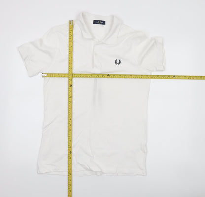 Fred Perry Men's White Cotton Polo Shirt M Classic Style