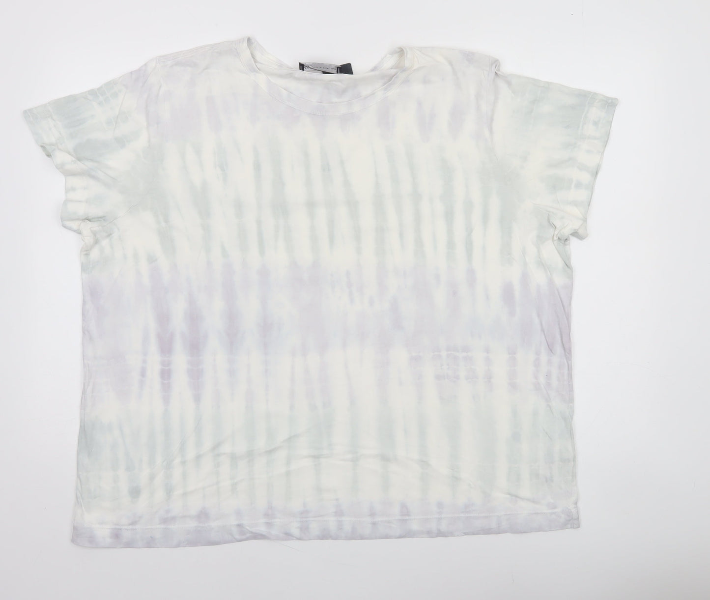 Marks and Spencer Women’s Multicoloured Tie Dye Cotton Relaxed Fit T-Shirt Size 22