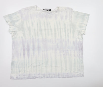 Marks and Spencer Women’s Multicoloured Tie Dye Cotton Relaxed Fit T-Shirt Size 22