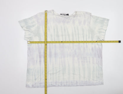 Marks and Spencer Women’s Multicoloured Tie Dye Cotton Relaxed Fit T-Shirt Size 22