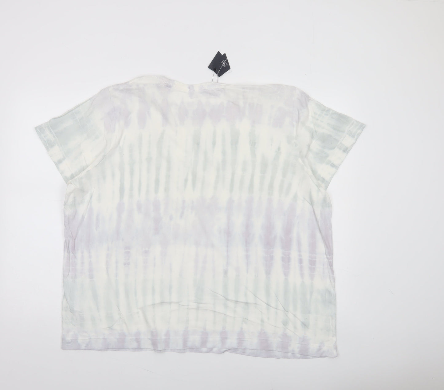 Marks and Spencer Women’s Multicoloured Tie Dye Cotton Relaxed Fit T-Shirt Size 22
