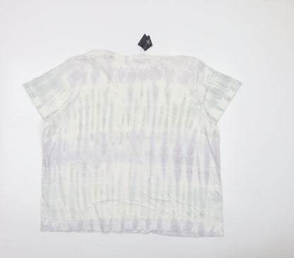 Marks and Spencer Women’s Multicoloured Tie Dye Cotton Relaxed Fit T-Shirt Size 22