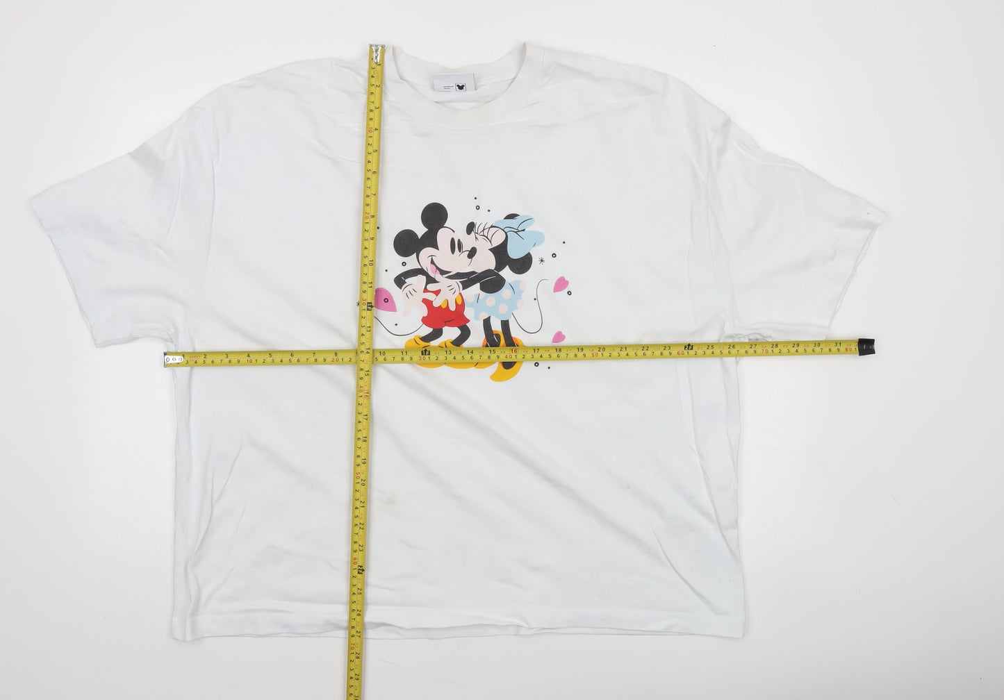 ASOS Women White 2XL Disney Mickey Minnie Relaxed Cotton T-Shirt