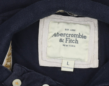 Abercrombie & Fitch Men’s Blue Polo Shirt L Cotton Embroidered Logo