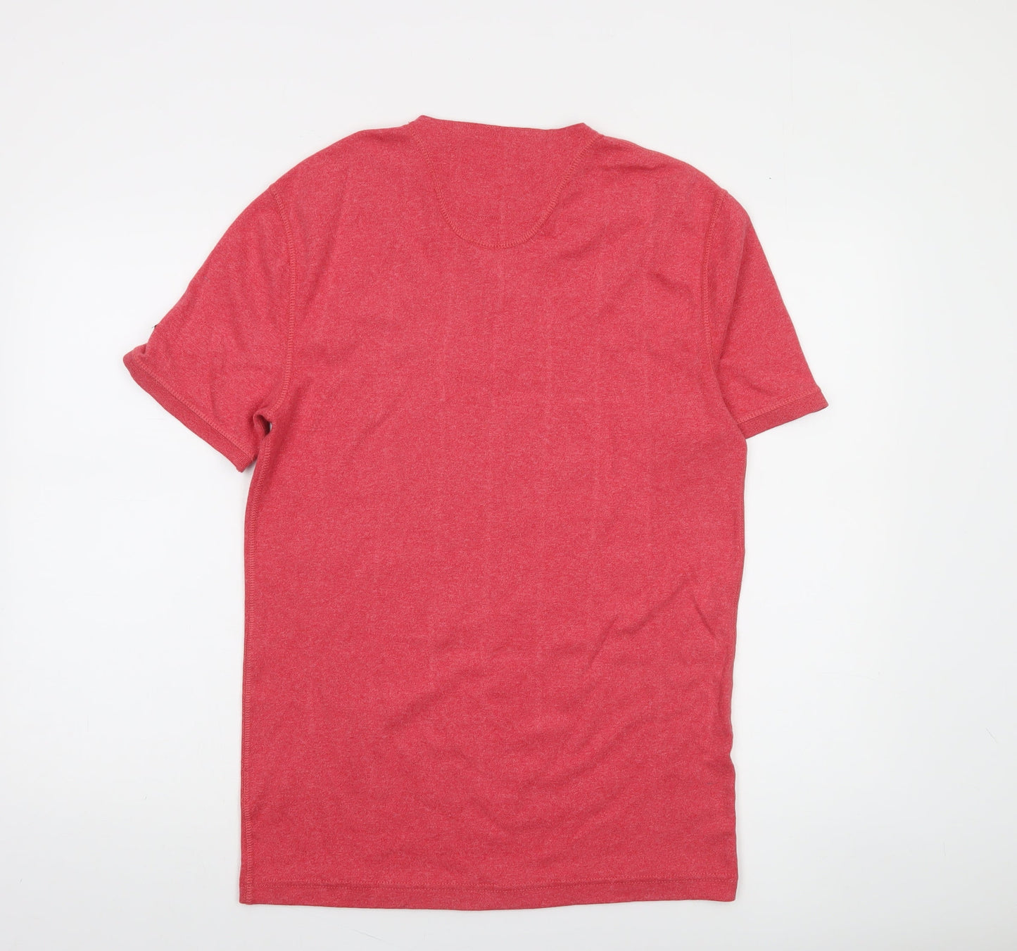 Superdry Men's Red Short Sleeve Henley T-Shirt Size L