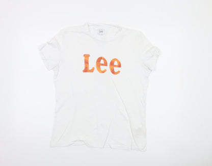 Womens UK Size M Lee White Basic T-Shirt