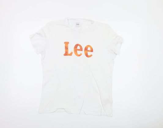 Womens UK Size M Lee White Basic T-Shirt