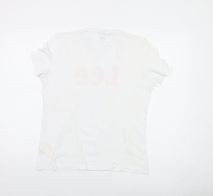 Womens UK Size M Lee White Basic T-Shirt