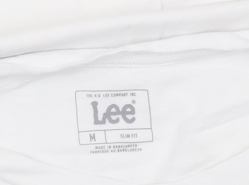 Womens UK Size M Lee White Basic T-Shirt
