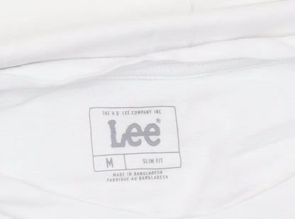 Womens UK Size M Lee White Basic T-Shirt