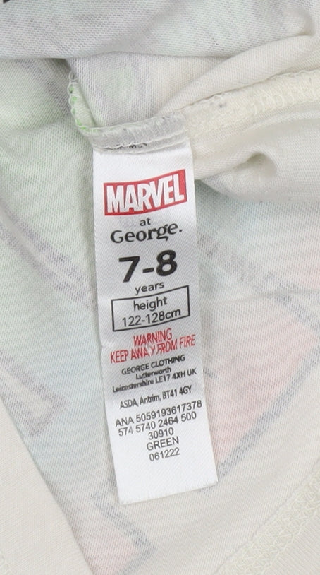Marvel George Boys Beige Avengers Superhero Graphic Cotton T-Shirt 7-8 Years