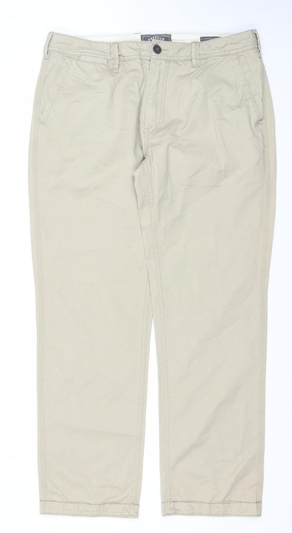 FatFace Men's Beige Chino Trousers 36R Regular Fit Cotton