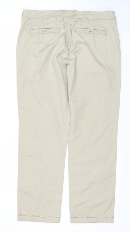 FatFace Men's Beige Chino Trousers 36R Regular Fit Cotton