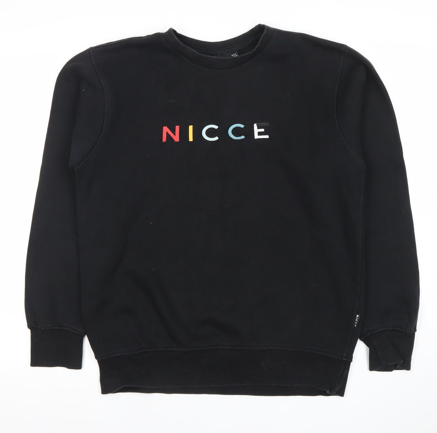 Nicce Men's Black Small Logo Crew Neck Sweatshirt